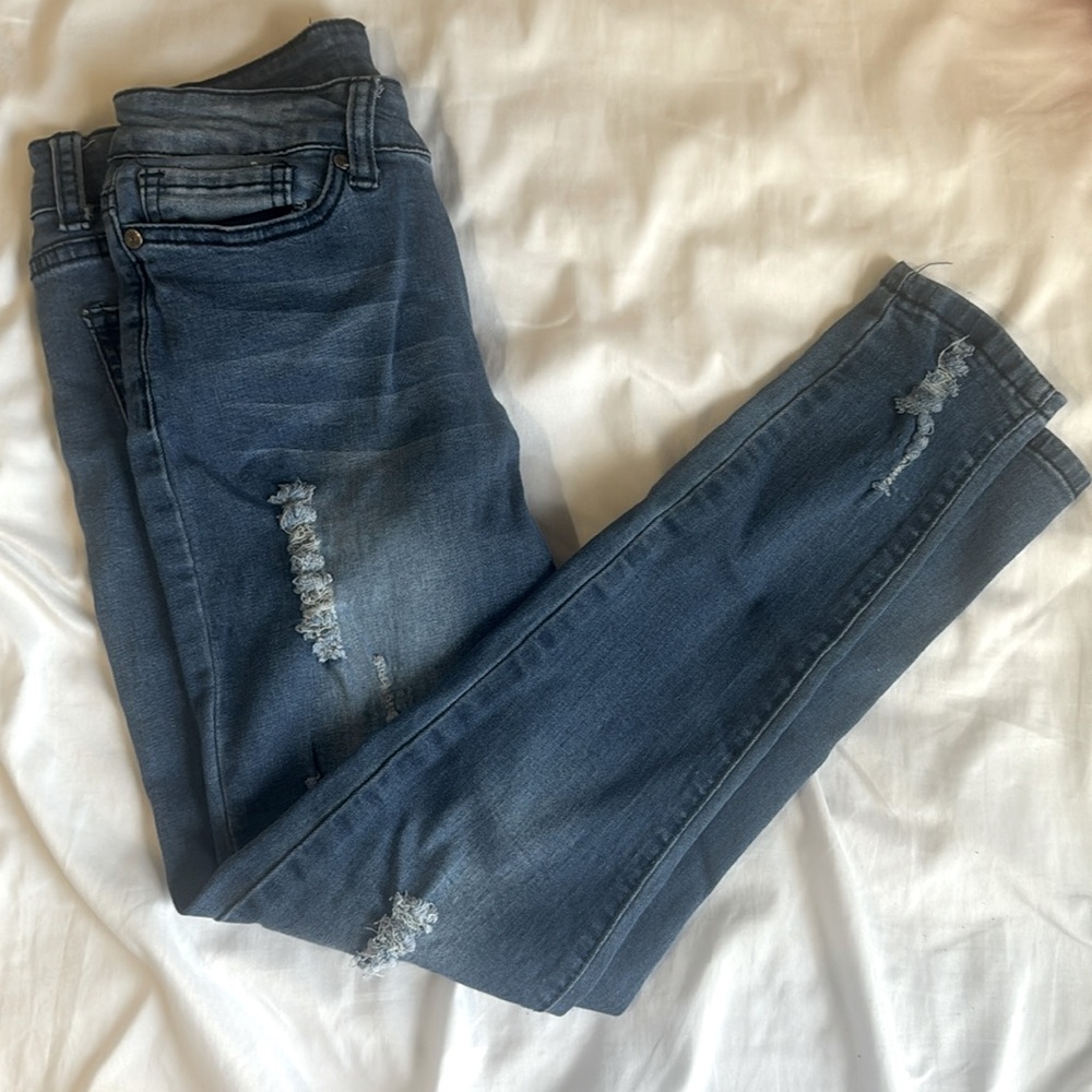 Blue denim jeans